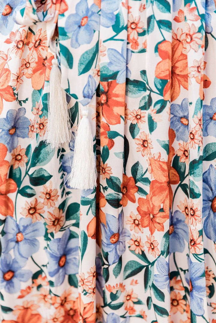 Honoria Floral Print Wrap Belted Maxi Dress - Rebel Nomad