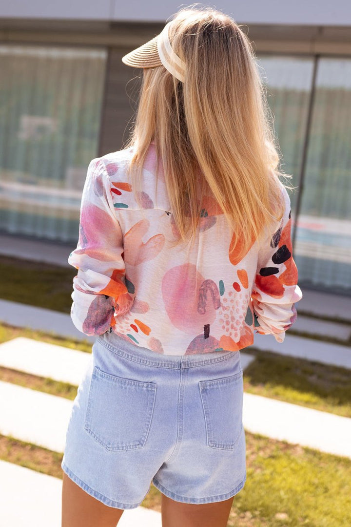 Hye Abstract Print Long Sleeve Button-Down Shirt - Rebel Nomad