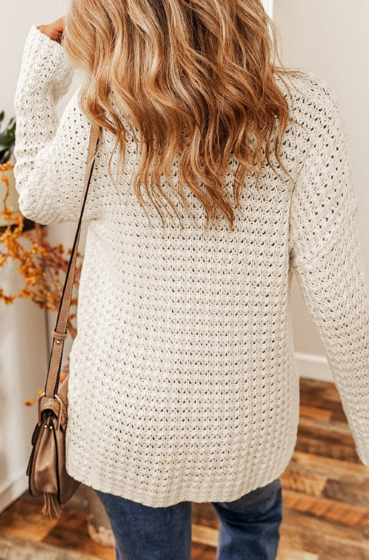 Imani Hollow-out Crochet V Neck Sweater - Rebel Nomad