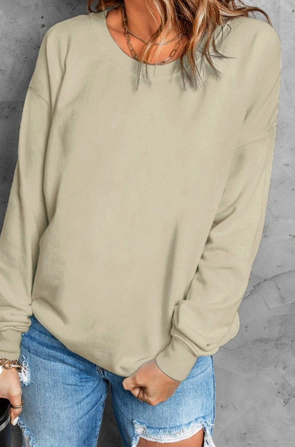 Ivanna Plain Crew Neck Pullover Sweatshirt - Rebel Nomad