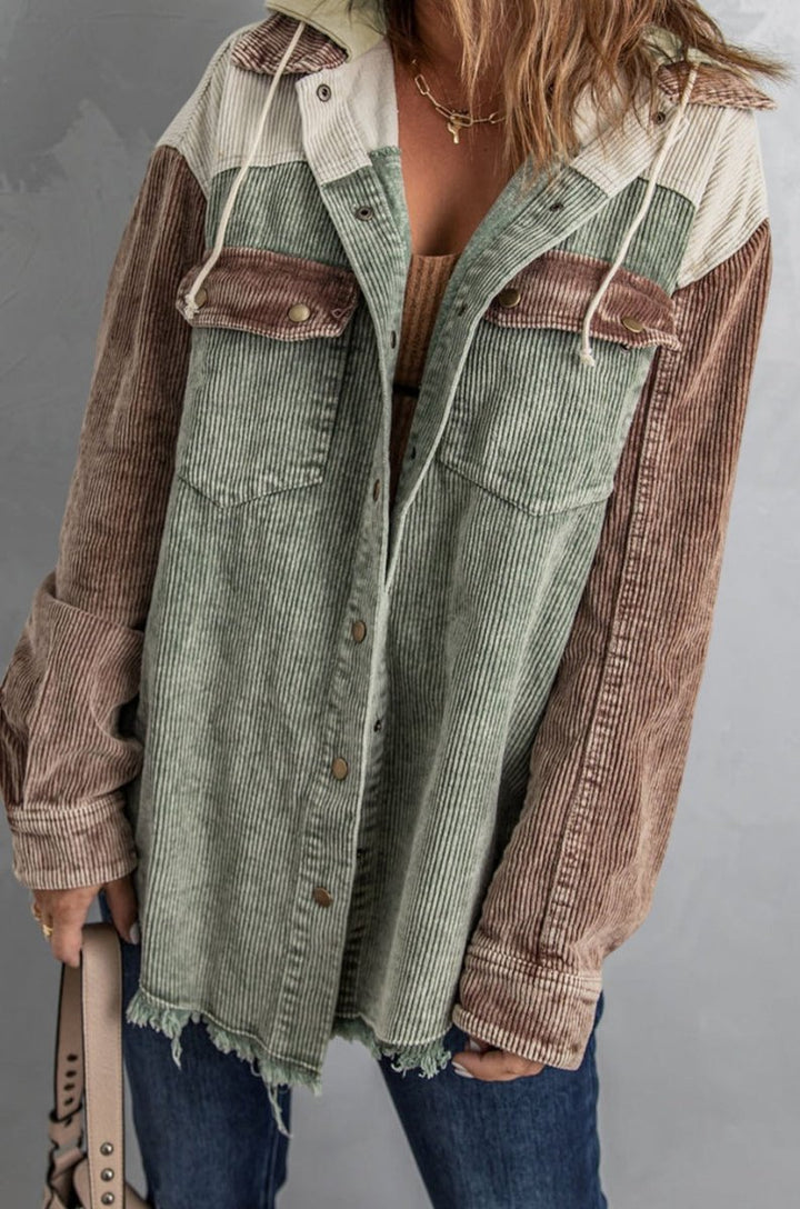 Jada Button Down Hooded Corduroy Jacket - Rebel Nomad