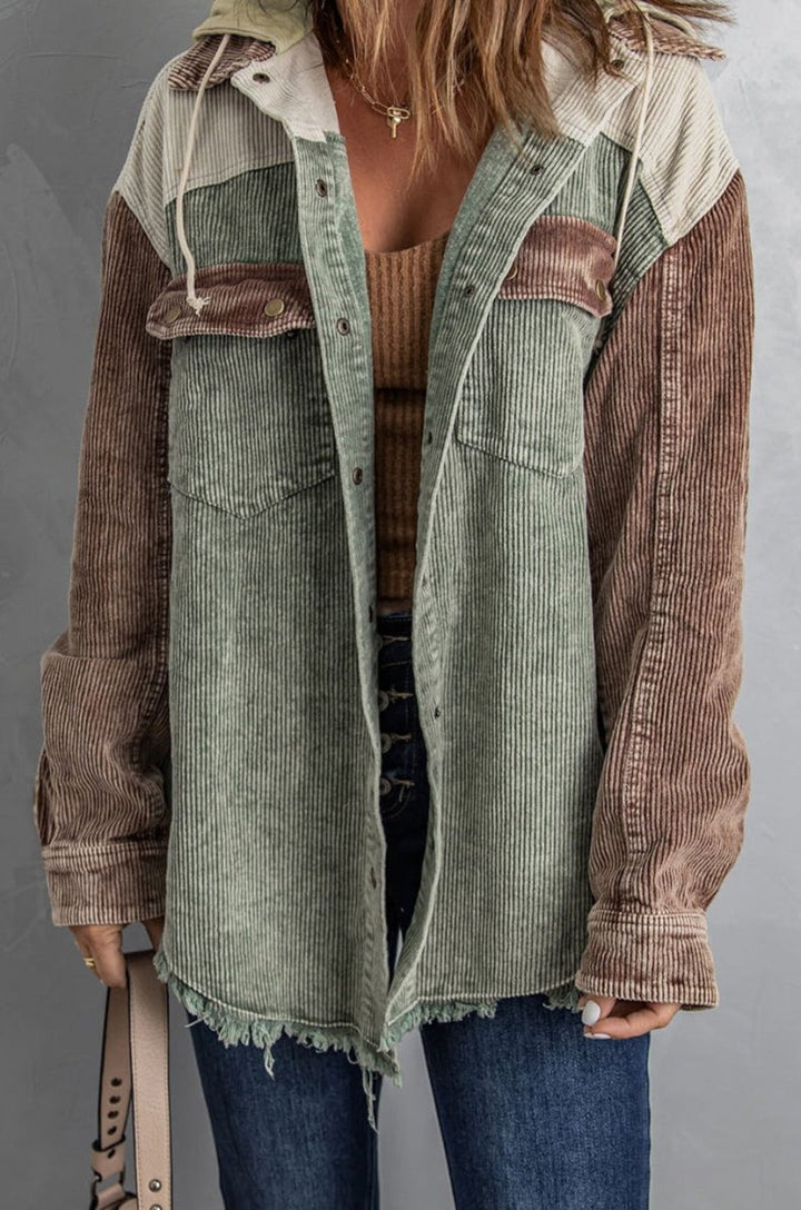 Jada Button Down Hooded Corduroy Jacket - Rebel Nomad