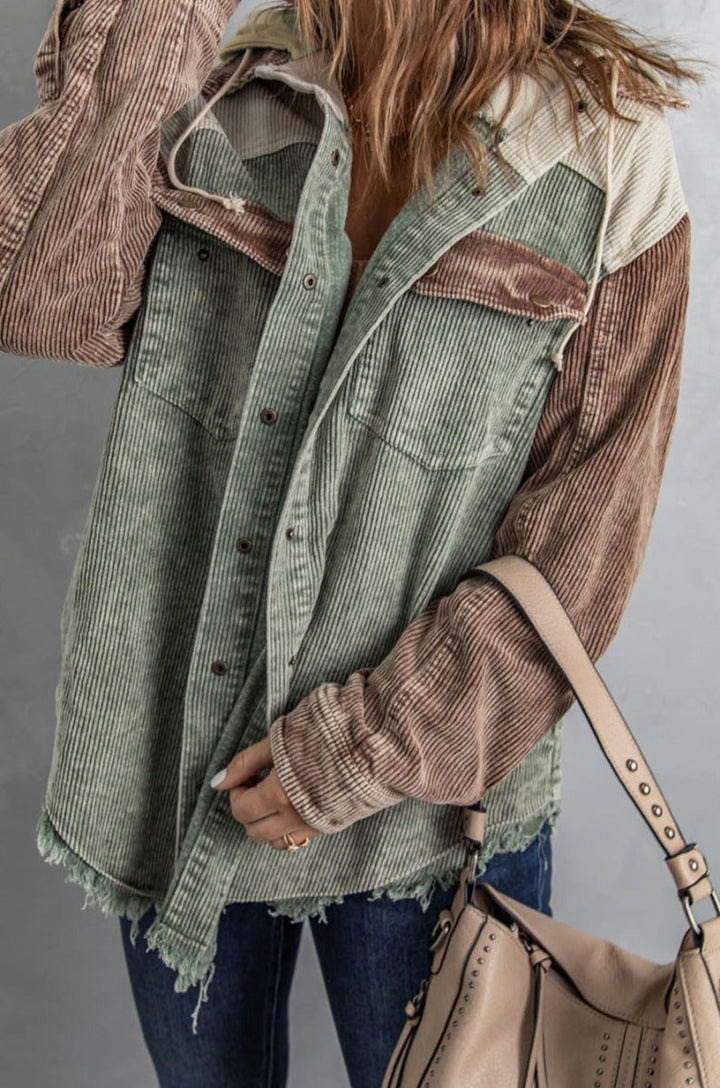 Jada Button Down Hooded Corduroy Jacket - Rebel Nomad