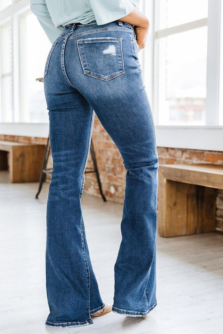 Jana Blue Medium Wash High Rise Flare Jeans - Rebel Nomad