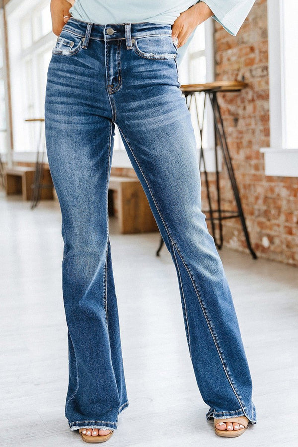 Jana Blue Medium Wash High Rise Flare Jeans - Rebel Nomad