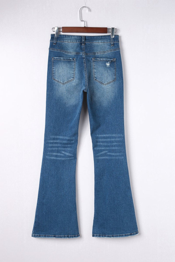 Jana Blue Medium Wash High Rise Flare Jeans - Rebel Nomad