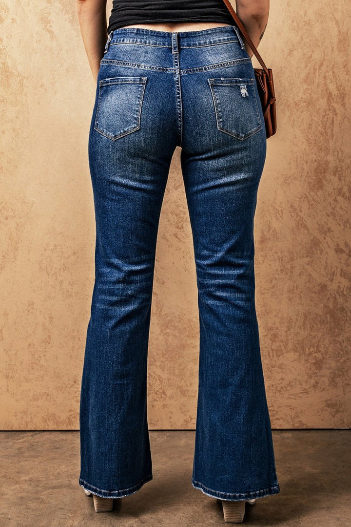 Jana Blue Medium Wash High Rise Flare Jeans - Rebel Nomad