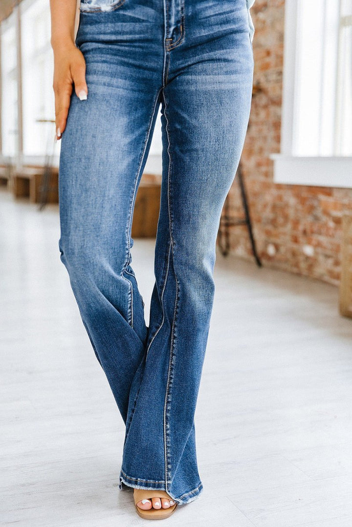 Jana Blue Medium Wash High Rise Flare Jeans - Rebel Nomad