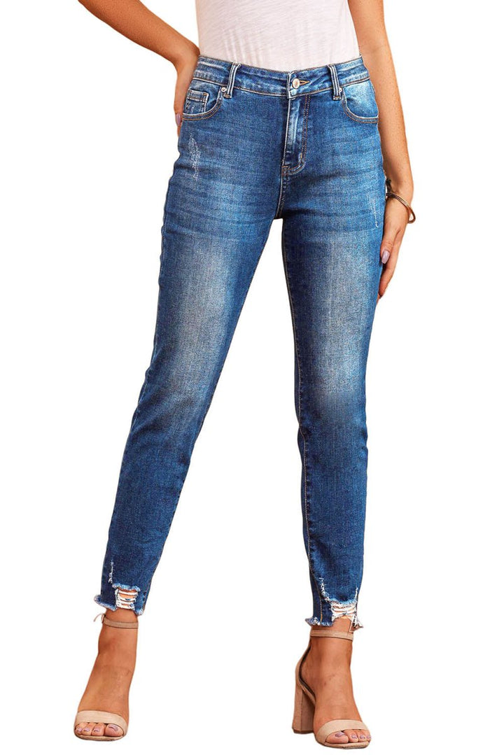 Janiyah Raw Hem Ankle-length Skinny Jeans - Rebel Nomad