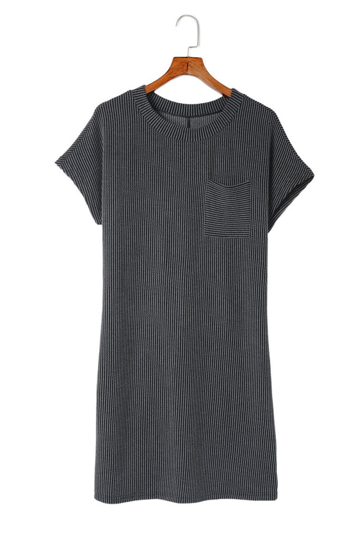 Jemima Striped Ribbed Knit T-shirt Shift Dress - Rebel Nomad