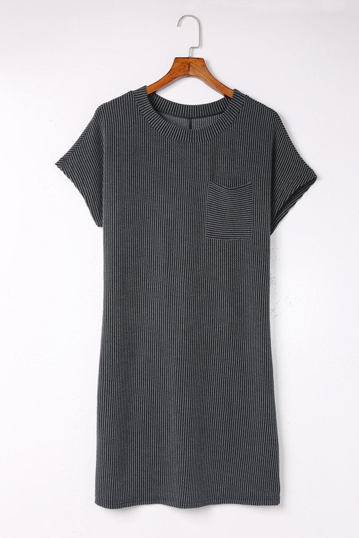 Jemima Striped Ribbed Knit T-shirt Shift Dress - Rebel Nomad