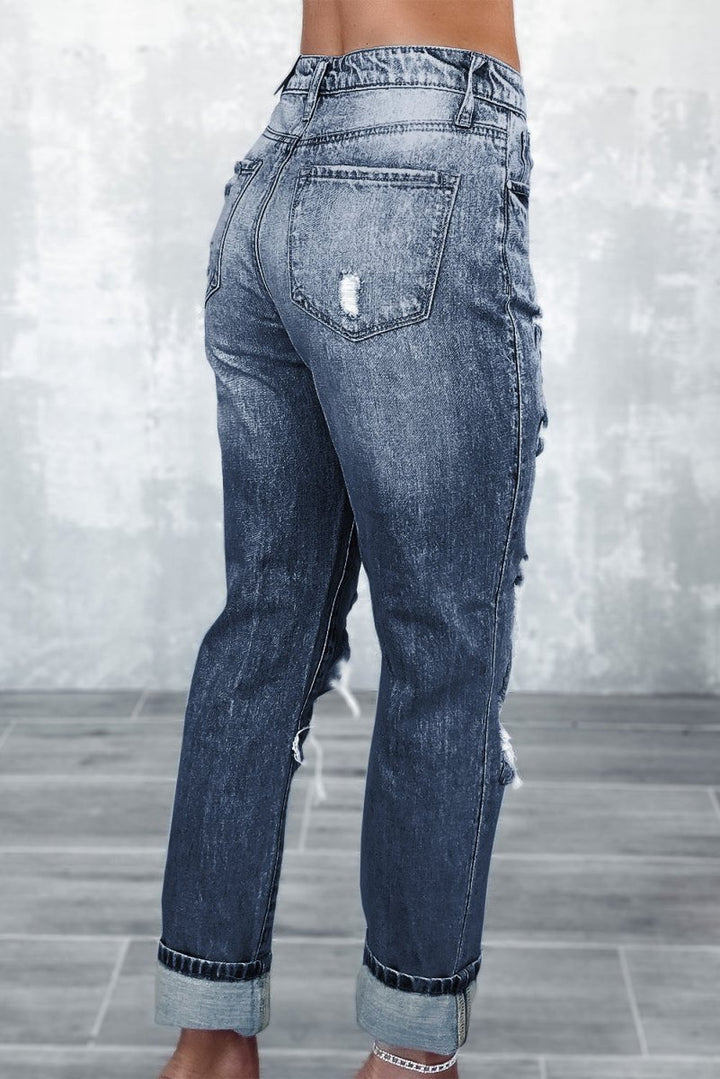 Jeni Light Wash Frayed Slim Fit High Waist Jeans - Rebel Nomad