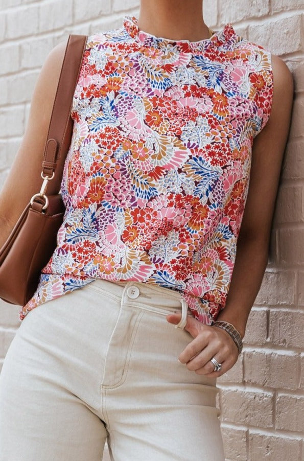 Jolene Mix Floral Pattern Bubble Sleeve Blouse - Rebel Nomad