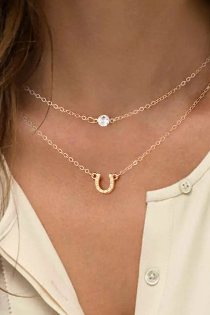 Jubilant Golden Horseshoe Layered Chopped Necklace - Rebel Nomad