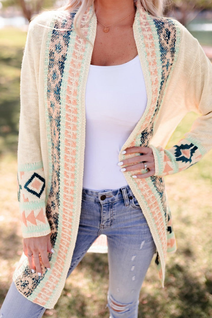 Julianne Aztec Print Open Front Cardigan - Rebel Nomad