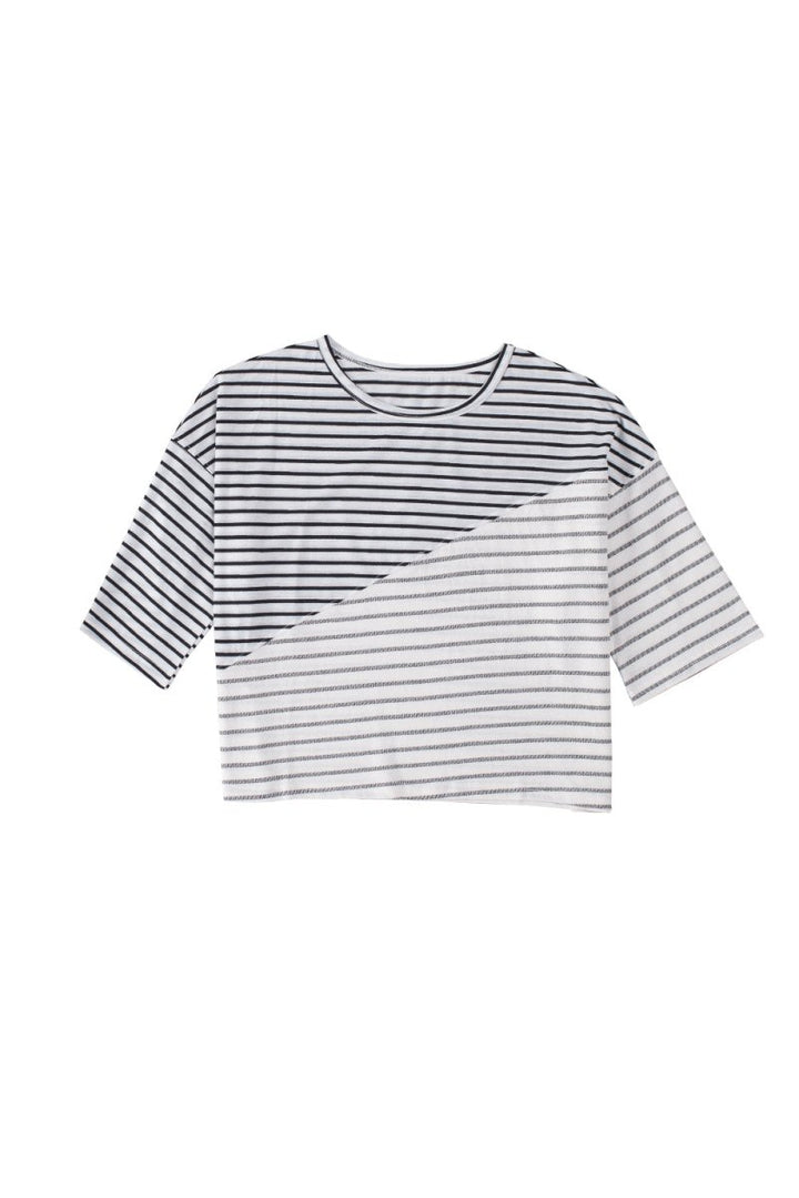 Junolette Striped Patchwork Short Sleeve Top - Rebel Nomad