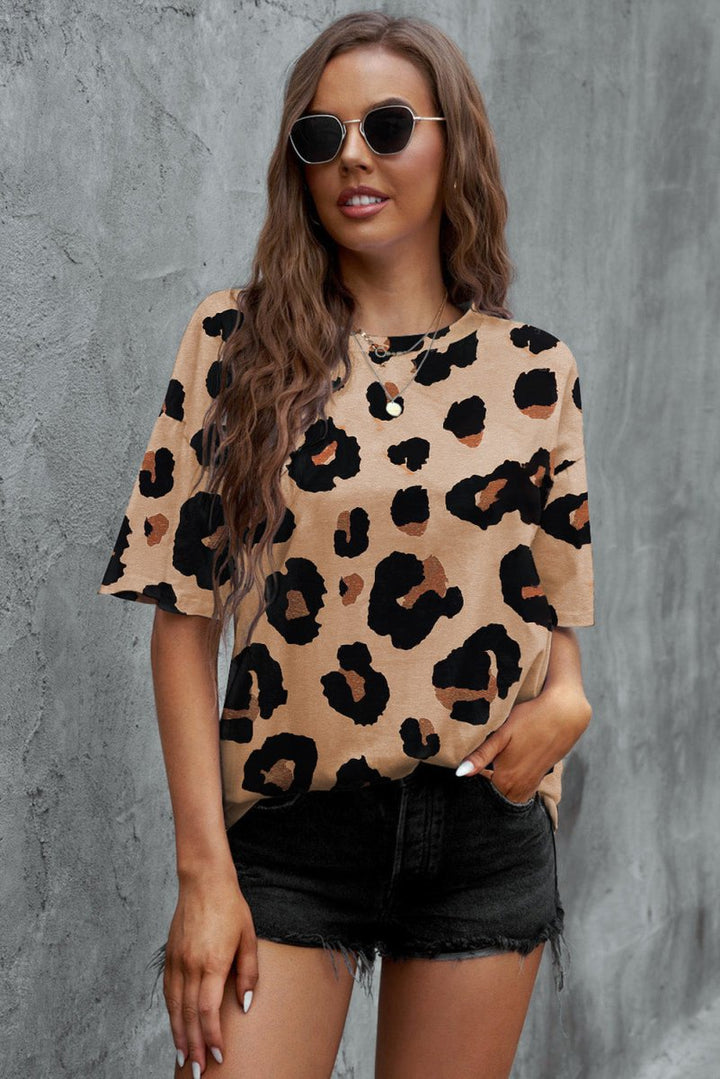 Kailani Boyfriend Leopard Print Loose T-shirt - Rebel Nomad