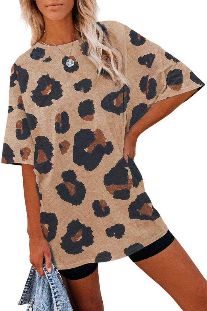 Kailani Boyfriend Leopard Print Loose T-shirt - Rebel Nomad