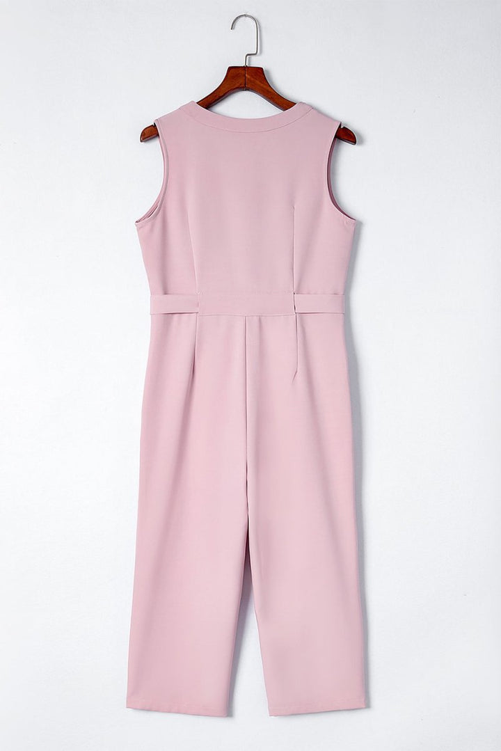 Karolina Buttoned Sleeveless Cropped Jumpsuit - Rebel Nomad