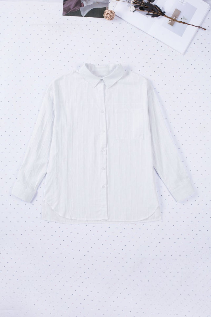 Lasonya Textured Buttons Pocketed Shirt - Rebel Nomad