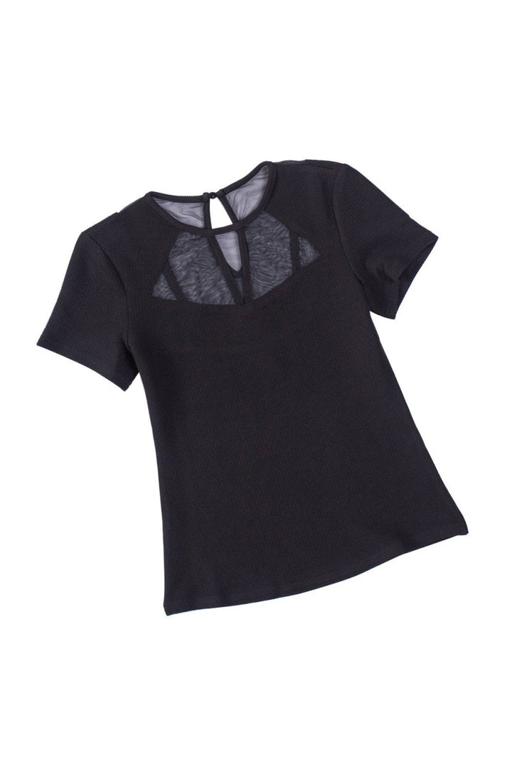 Luana Contrast Mesh Knit Short Sleeve T-shirt - Rebel Nomad