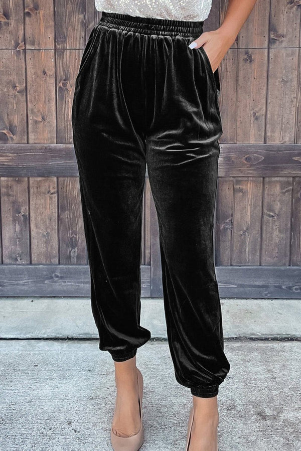 Lula Solid Velvet Jogger Pants - Rebel Nomad