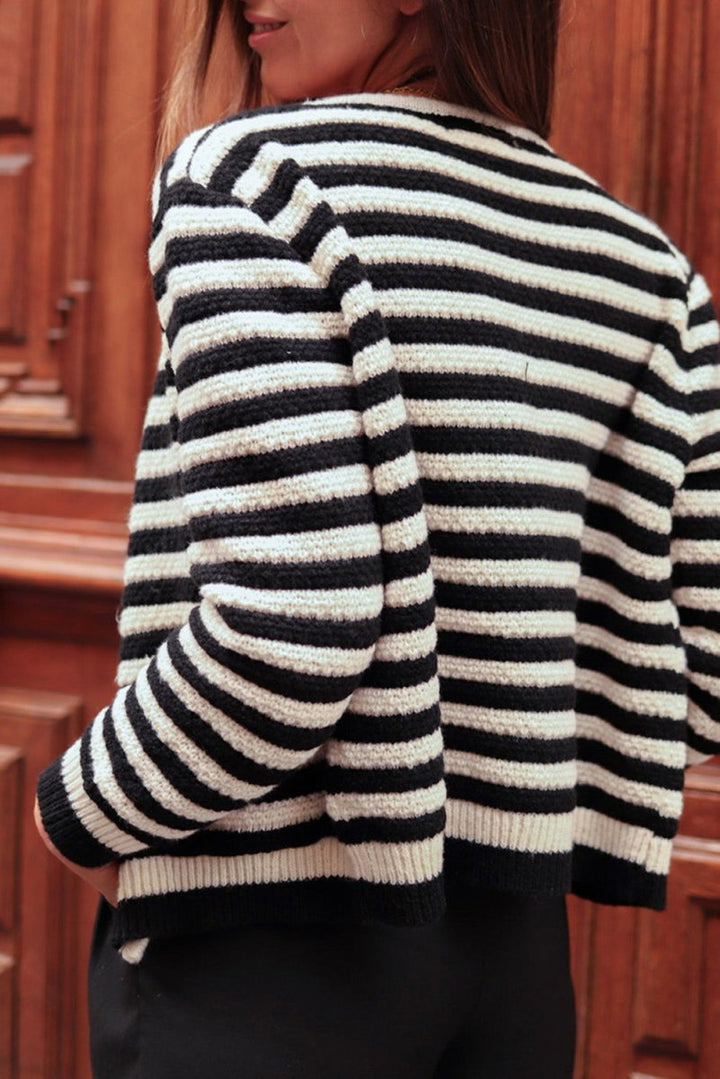 Lulu Contrast Striped Print Cardigan - Rebel Nomad