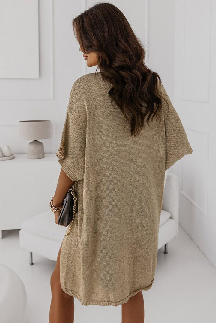 Luminous Dolman Half Sleeve Pocketed Long Cardigan - Rebel Nomad