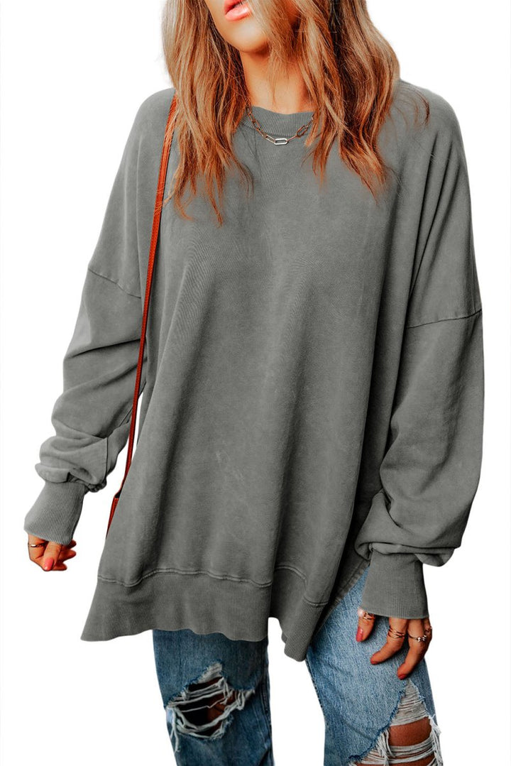 Luna Drop Shoulder Ribbed Trim Oversized Sweatshirt - Rebel Nomad