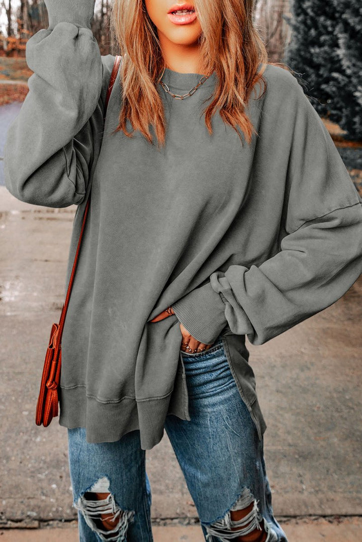 Luna Drop Shoulder Ribbed Trim Oversized Sweatshirt - Rebel Nomad