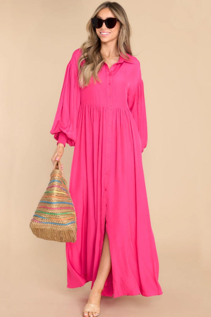 Mari Bubble Sleeve Shirt Maxi Dress - Rebel Nomad