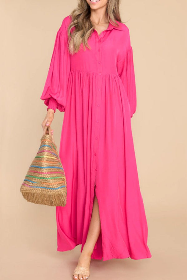 Mari Bubble Sleeve Shirt Maxi Dress - Rebel Nomad