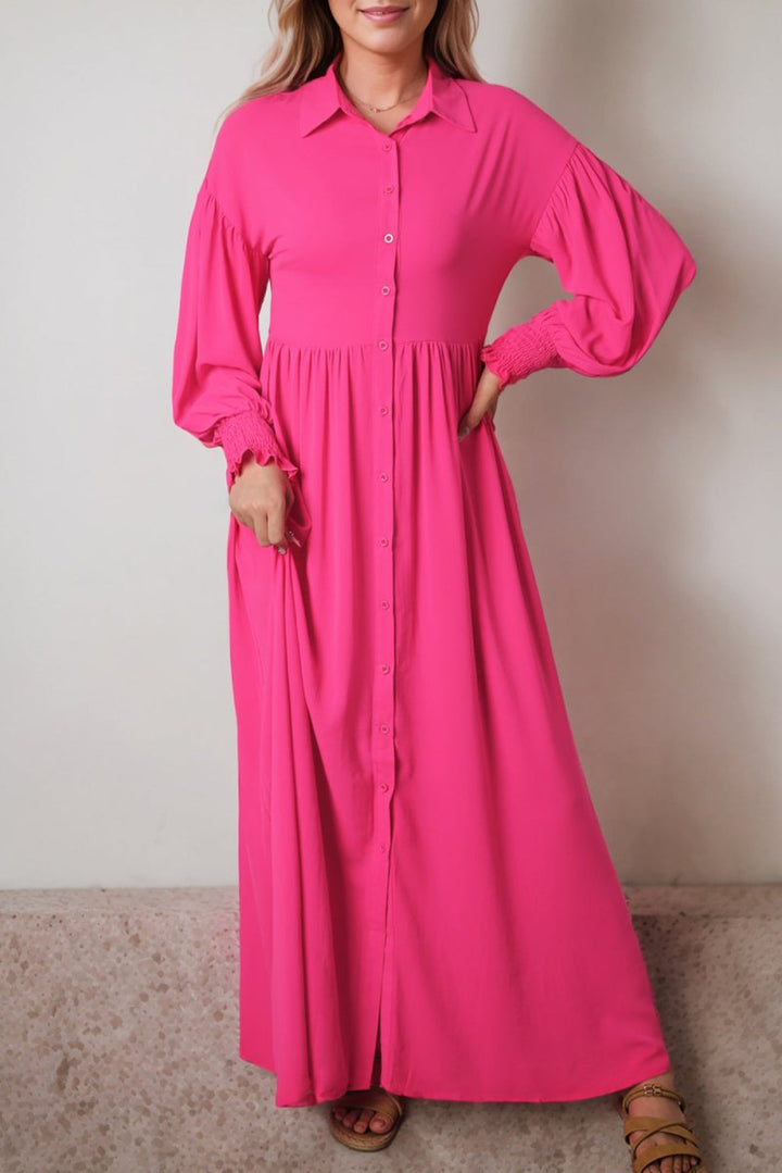 Mari Bubble Sleeve Shirt Maxi Dress - Rebel Nomad