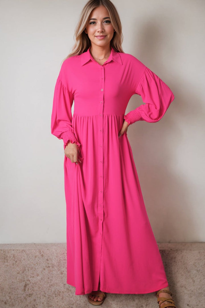 Mari Bubble Sleeve Shirt Maxi Dress - Rebel Nomad