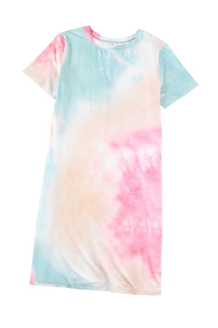 Martina Tie Dye Oversized Slit Tee Dress - Rebel Nomad