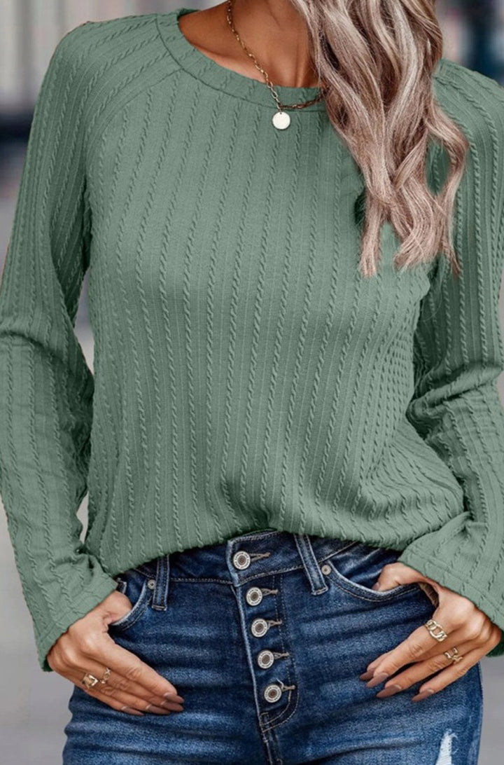 Mary Ribbed Round Neck Knit Long Sleeve Top - Rebel Nomad