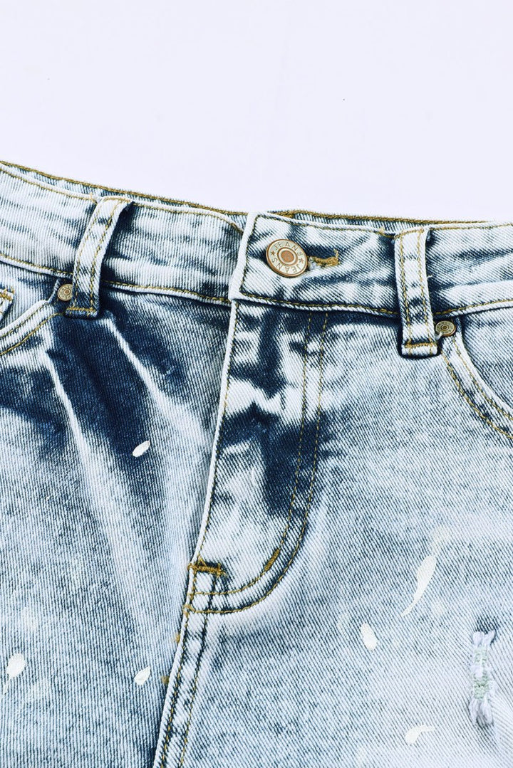 Mayra Distressed Bleached Denim Shorts - Rebel Nomad