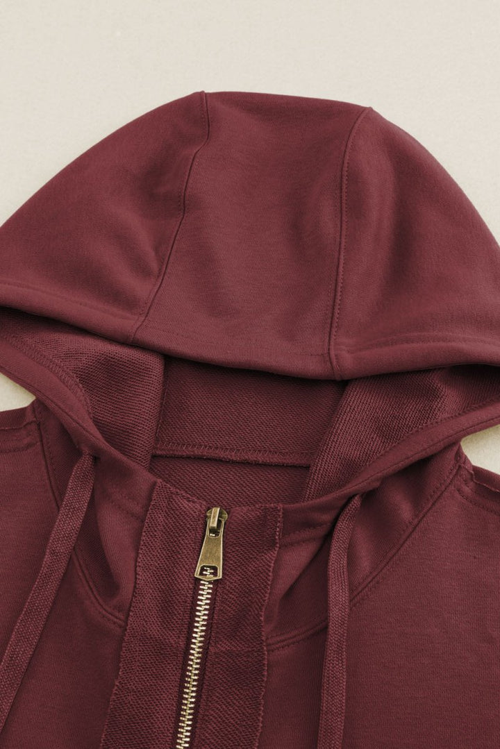 Milissa Raw Edge Exposed Seam Full Zip Hoodie - Rebel Nomad