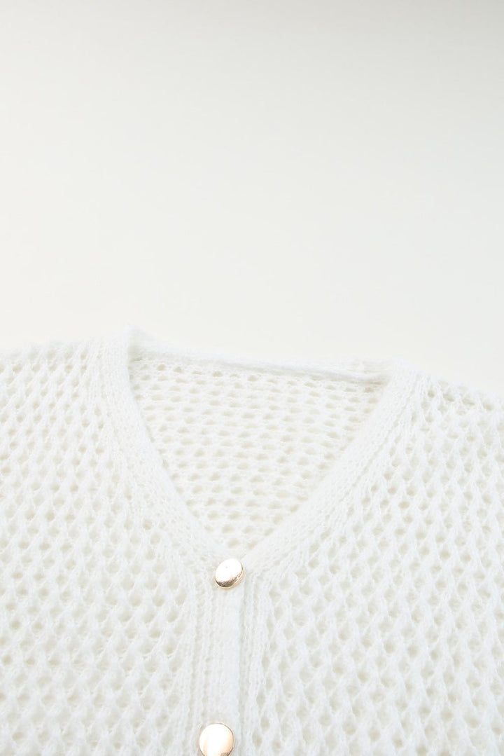 Mireille Hollowed Knit Dolman Sleeve Sweater Cardigan - Rebel Nomad