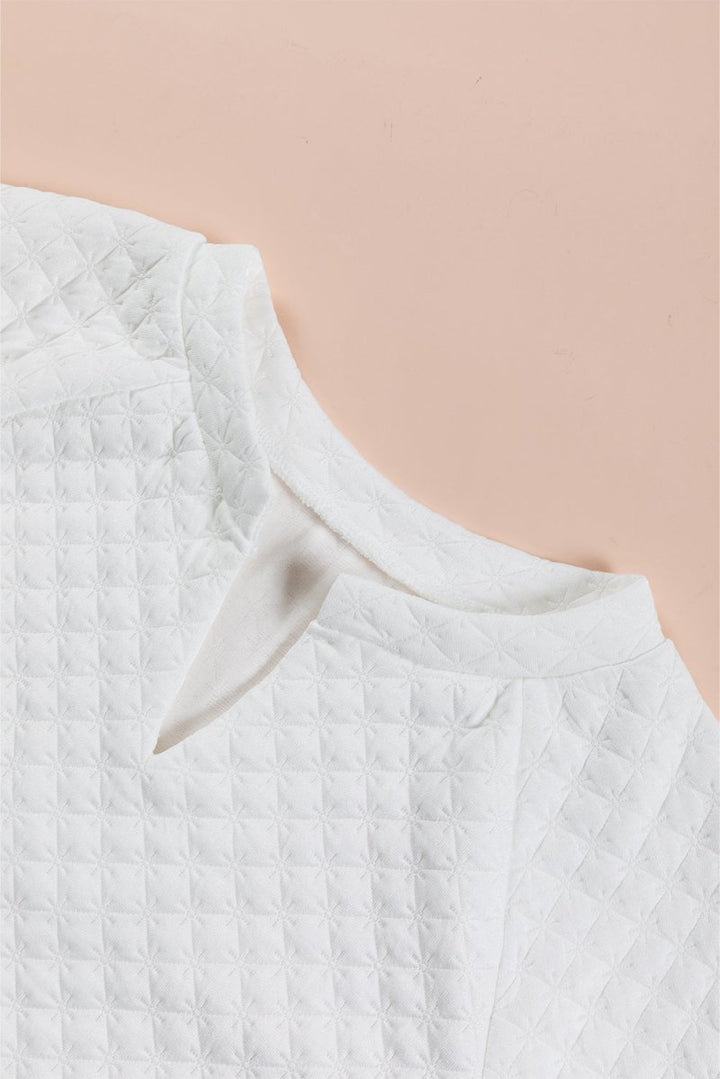 Naiara Split Neck Quilted Long Sleeve Top - Rebel Nomad