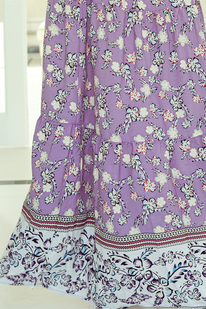 Nerissa Floral Print Shirred High Waist Maxi Skirt - Rebel Nomad