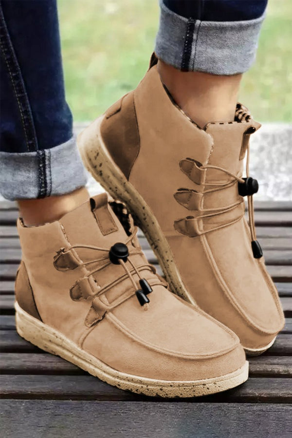 Neta Faux Suede Lace Up Ankle Boots - Rebel Nomad