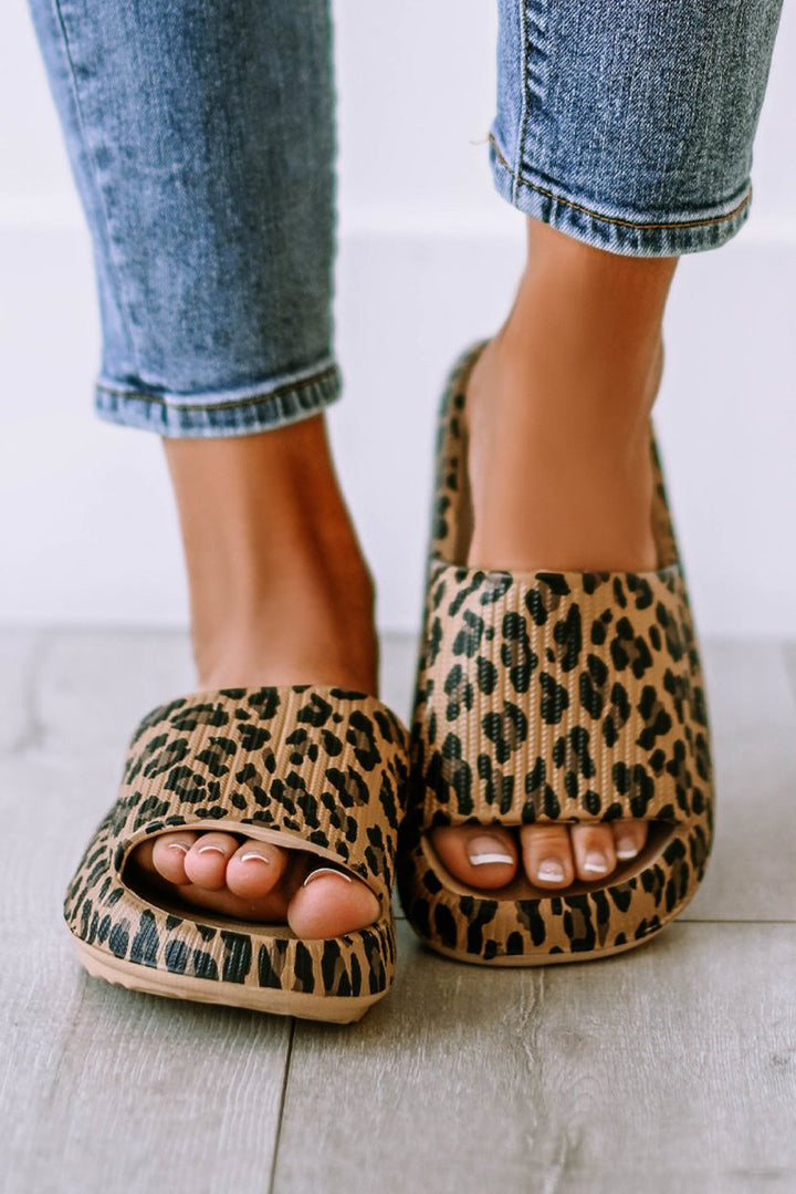 Nolwenn Leopard Print Thick Sole Slip-On Slippers - Rebel Nomad