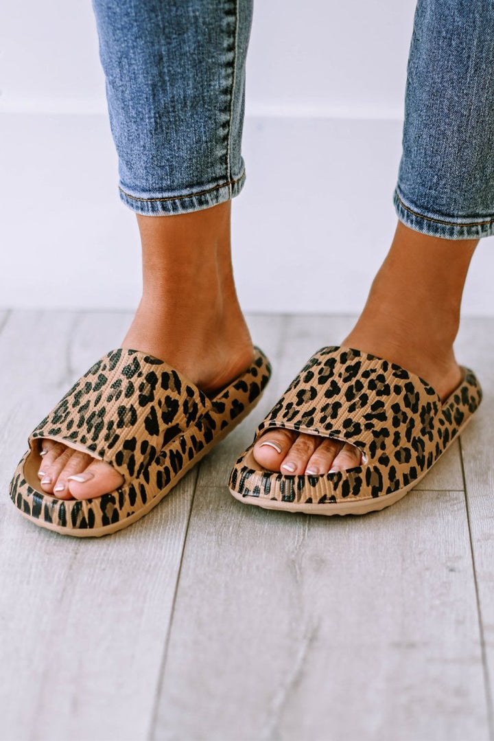 Nolwenn Leopard Print Thick Sole Slip-On Slippers - Rebel Nomad