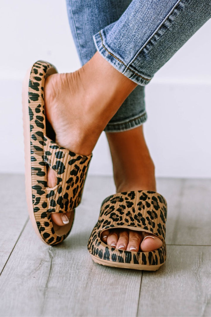 Nolwenn Leopard Print Thick Sole Slip-On Slippers - Rebel Nomad