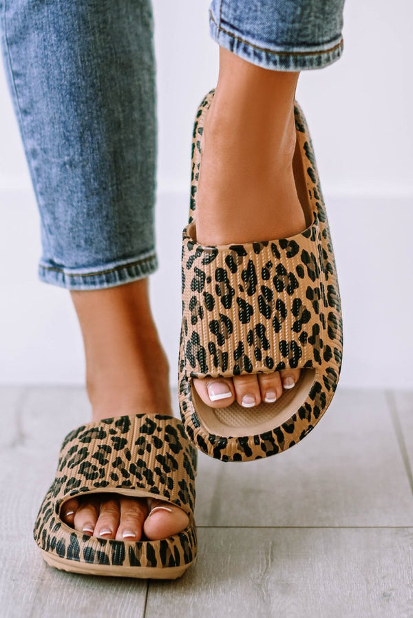 Nolwenn Leopard Print Thick Sole Slip-On Slippers - Rebel Nomad