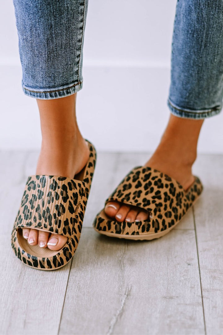 Nolwenn Leopard Print Thick Sole Slip-On Slippers - Rebel Nomad