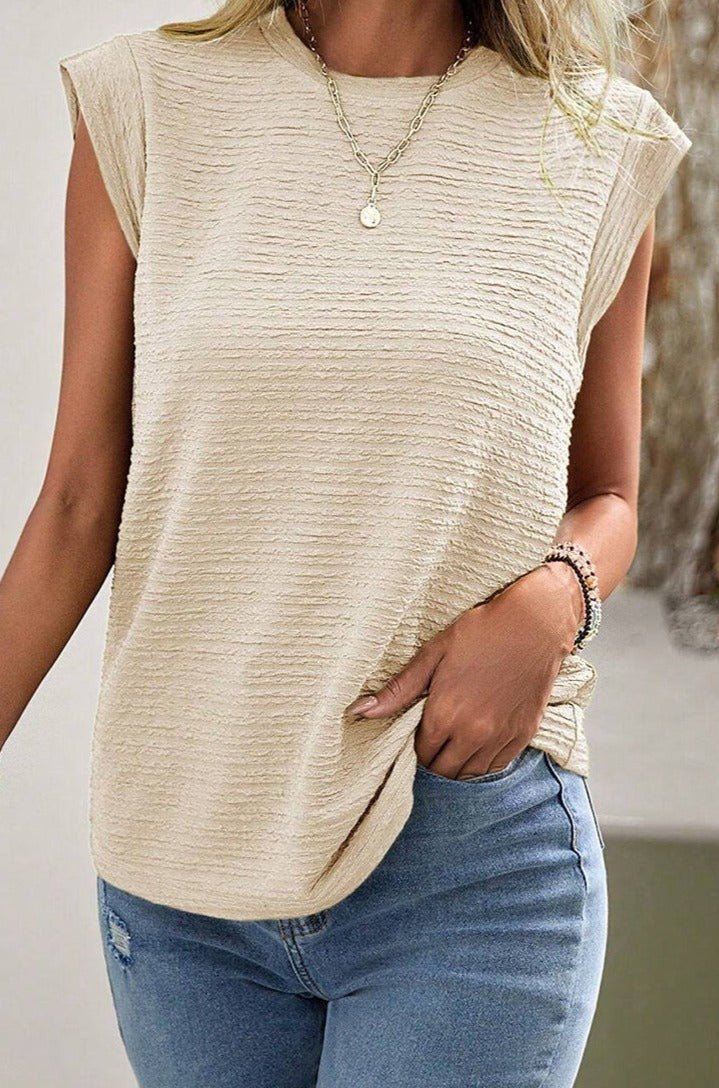 Oenone Solid Textured Batwing Sleeve Crew Neck T Shirt - Rebel Nomad