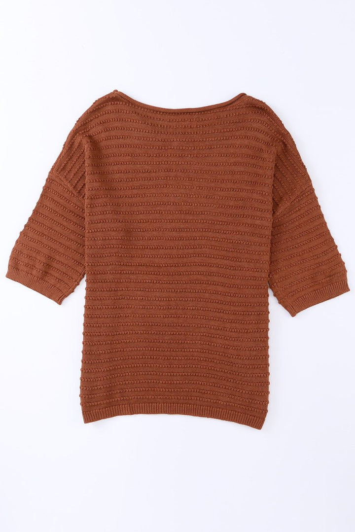 Orinthia Textured Knit Drop Shoulder Tee - Rebel Nomad