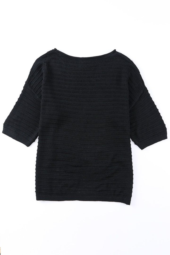 Orinthia Textured Knit Drop Shoulder Tee - Rebel Nomad